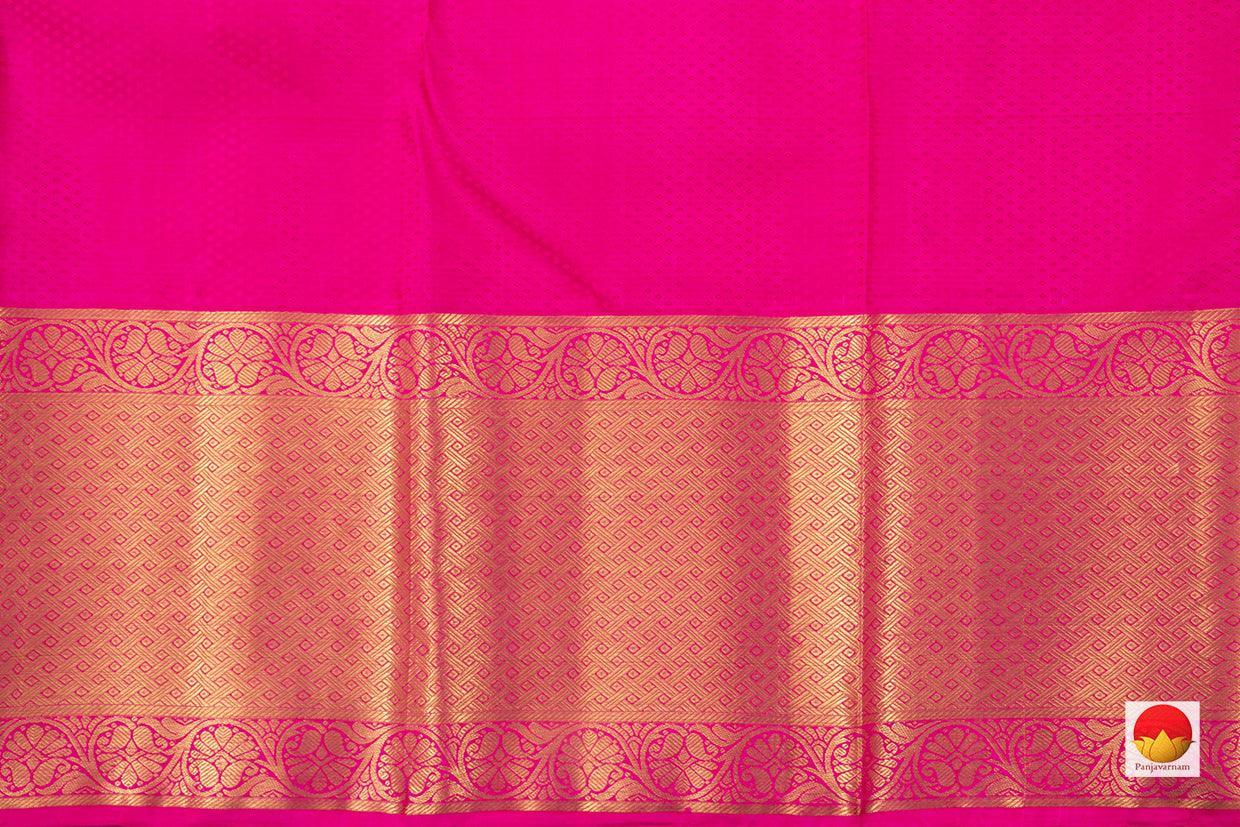 Leaf Green and Pink Kanchipuram Silk Saree Handwoven Pure Silk Pure Zari For Wedding Wear PV NYC 746 - Silk Sari - Panjavarnam PV NYC 746