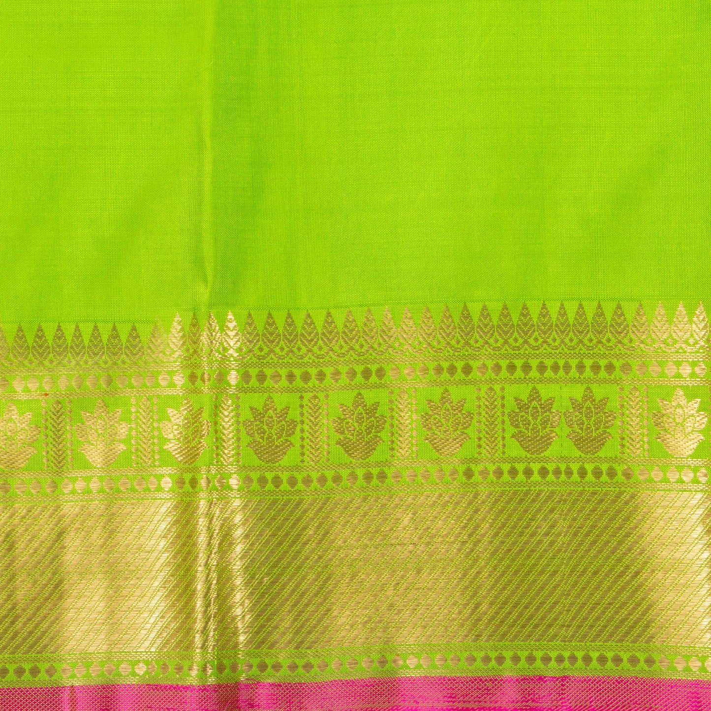 Light Green Kanchiupram Silk Saree With Pink Thread Work For Bridal Wear PPV NYC 1370 - Silk Sari - Panjavarnam PV NYC 1370