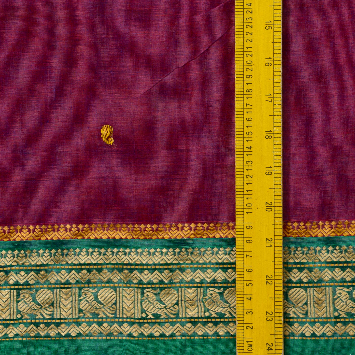 Magenta And Green Kanchi Cotton Saree PV MM KC 153 - Cotton Saree - Panjavarnam PV MM KC 153