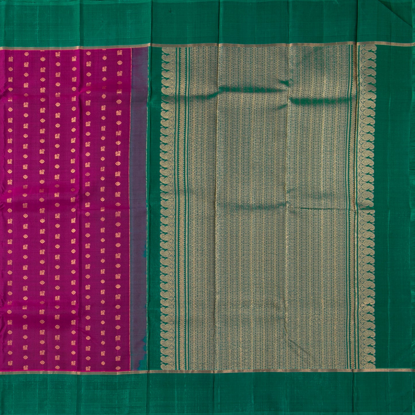 Magenta And Green Kanchipuram Silk Saree For Festive Wear PV NYC 1550 - Silk Sari - Panjavarnam PV NYC 1550
