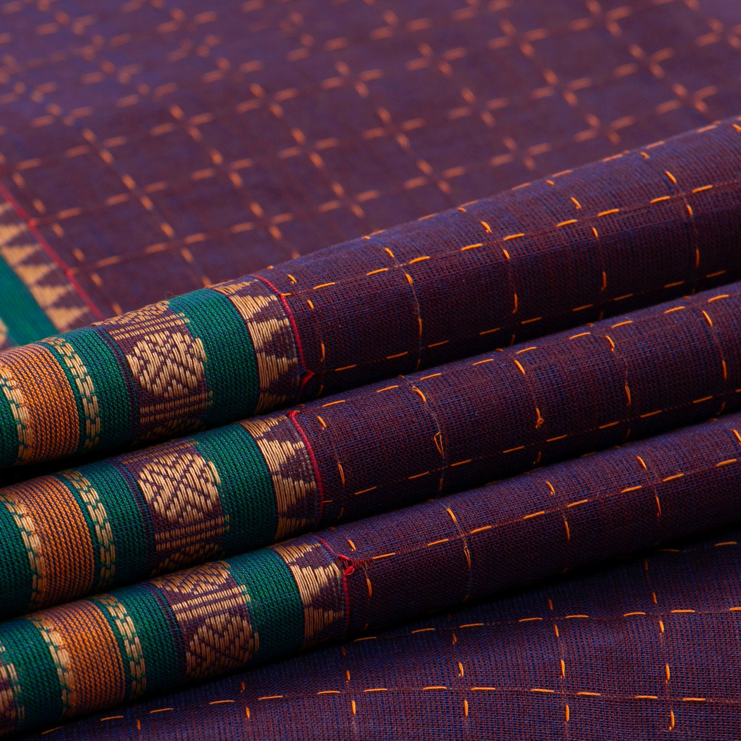 Magenta And Red Kanchi Cotton Saree PV MM KC 300 - Cotton Saree - Panjavarnam PV MM KC 300