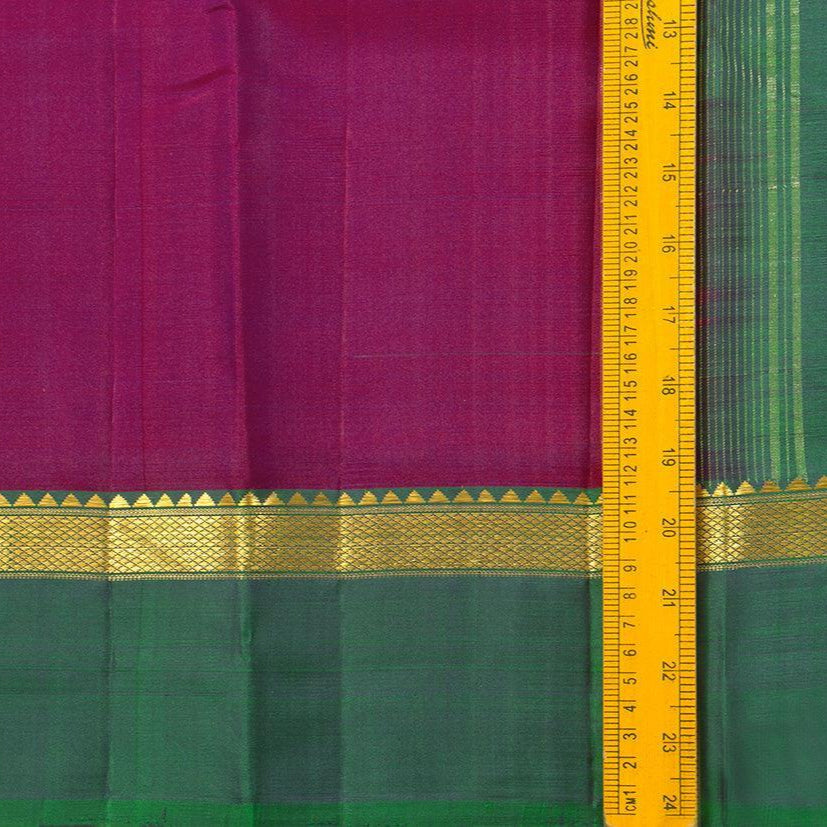 Magenta Ganga Jamuna Border Kanchipuram Silk Saree Light Weight For Festive Wear PV KNN 202 - Silk Sari - Panjavarnam PV KNN 202