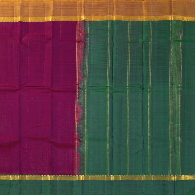 Magenta Ganga Jamuna Border Kanchipuram Silk Saree Light Weight For Festive Wear PV KNN 202 - Silk Sari - Panjavarnam PV KNN 202