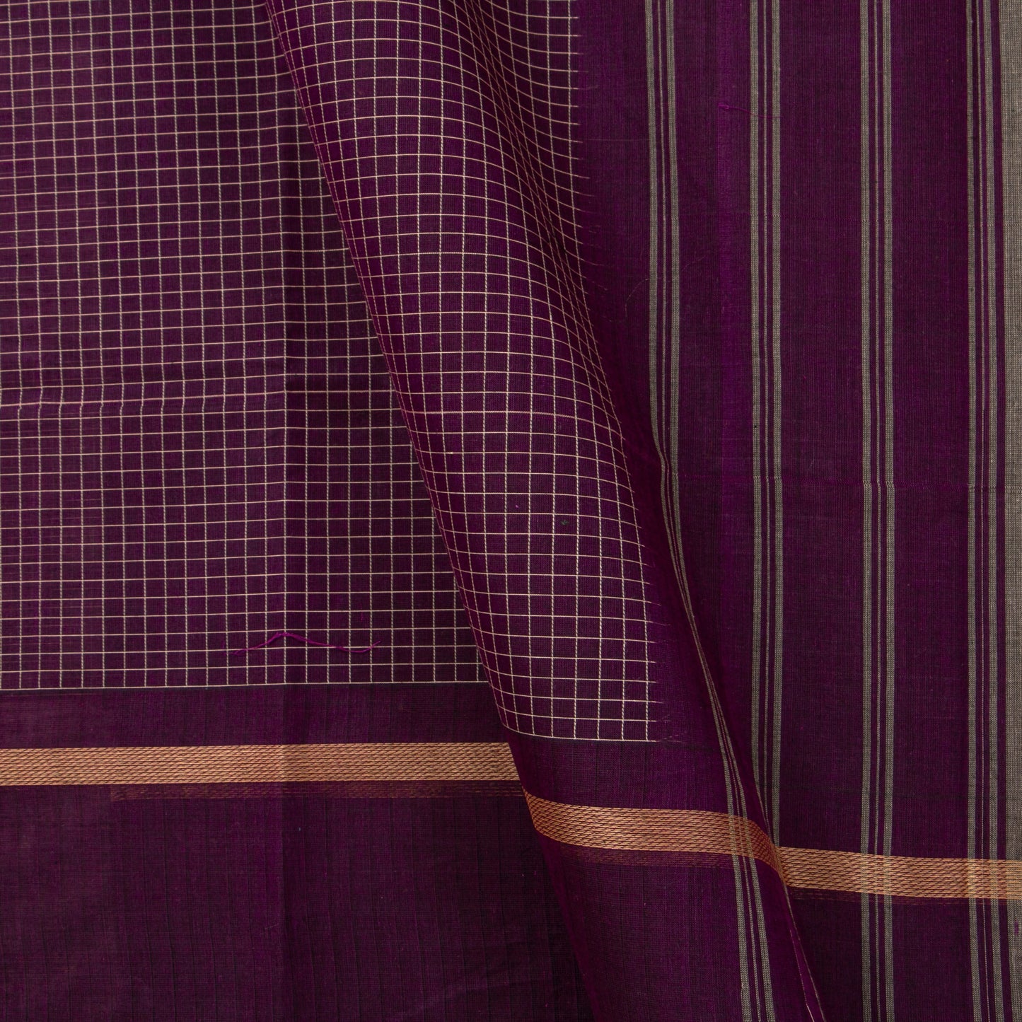 Magenta Kanchi Cotton Saree PV MM KC 116 - Cotton Saree - Panjavarnam PV MM KC 116