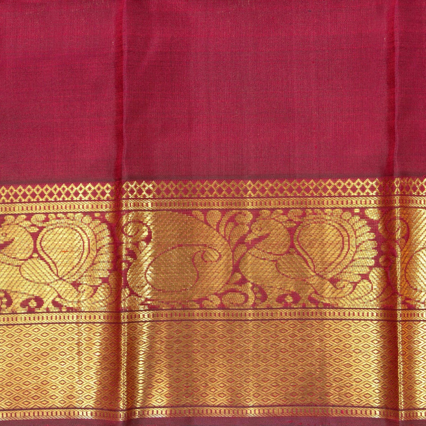 Maroon And Orange Kanchipuram Silk Saree With Jacquard Work For Bridal Wear PV NYC 1350 - Silk Sari - Panjavarnam PV NYC 1350