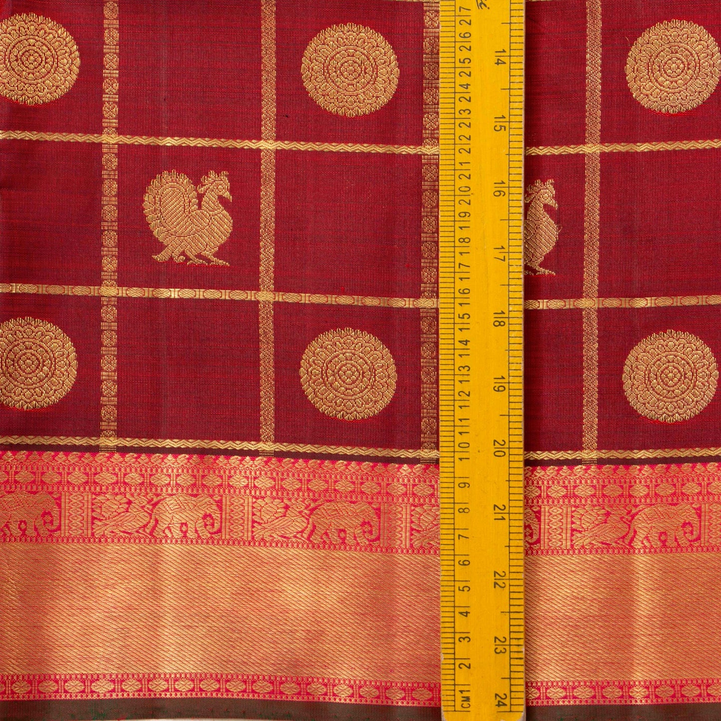 Maroon And Pink Kanchipuram Silk Saree For Bridal Wear PV NYC 1457 - Silk Sari - Panjavarnam PV NYC 1457