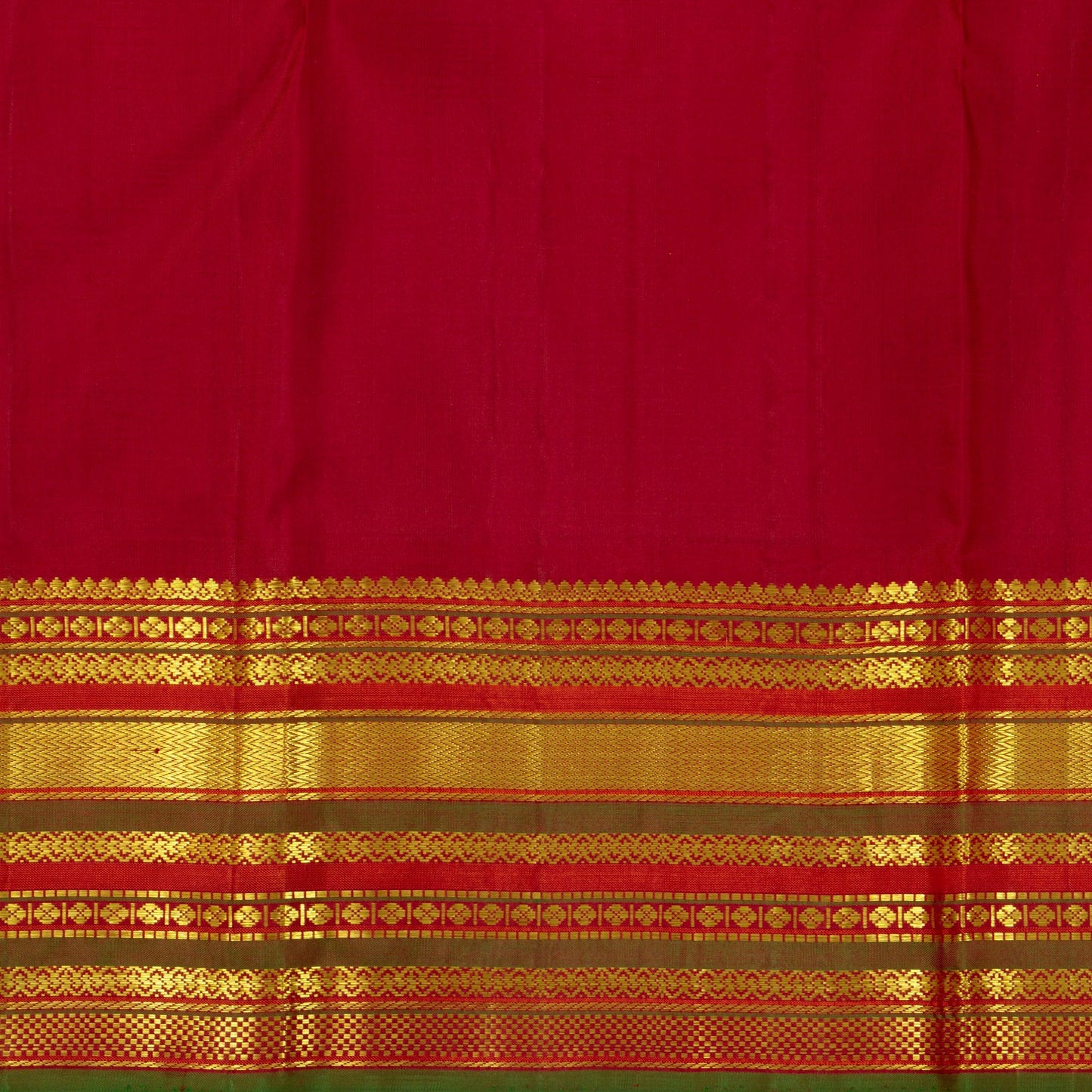 Mayilkazhuthu Blue And Red Kanchipuram Silk Saree With Medium Border Handwoven Pure Silk For Festive Wear PV J 3764 - Silk Sari - Panjavarnam PV J 3764