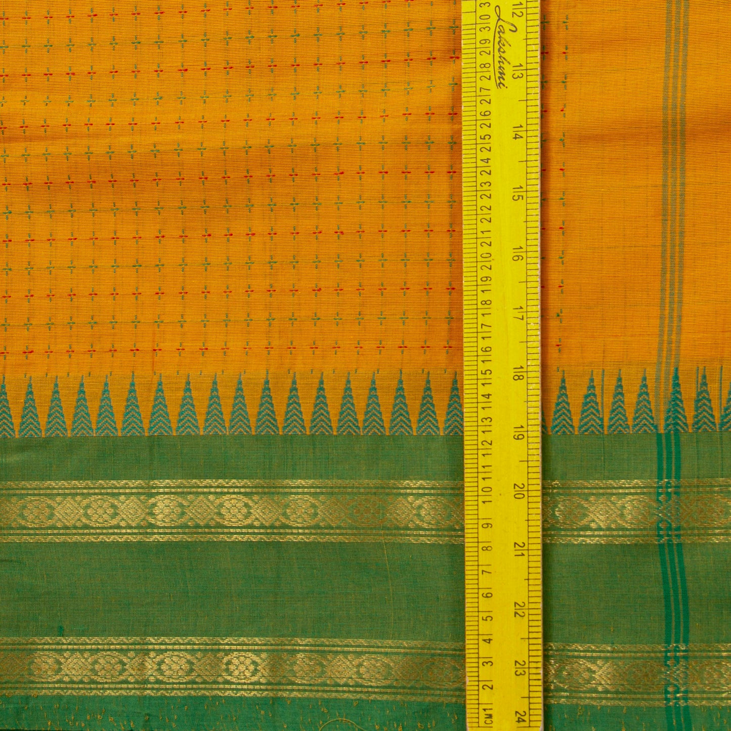 Mustard Kanchi Cotton Saree Ganga Jamuna Border PV MM KC 264 - Cotton Saree - Panjavarnam PV MM KC 264