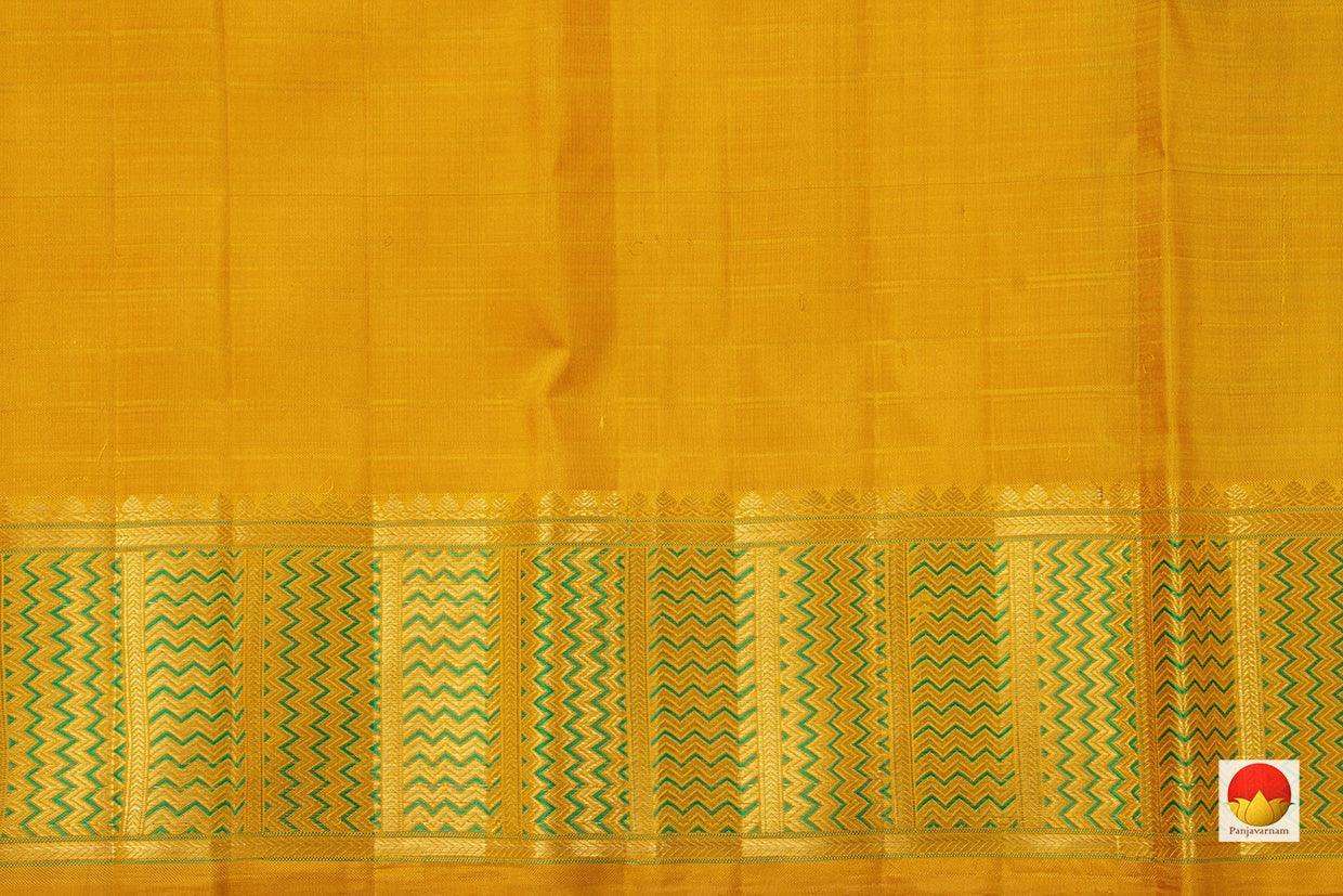 Mustard Kanchipuram Silk Saree Handwoven Pure Silk Pure Zari For Wedding Wear PV NYC 646 - Silk Sari - Panjavarnam PV NYC 646