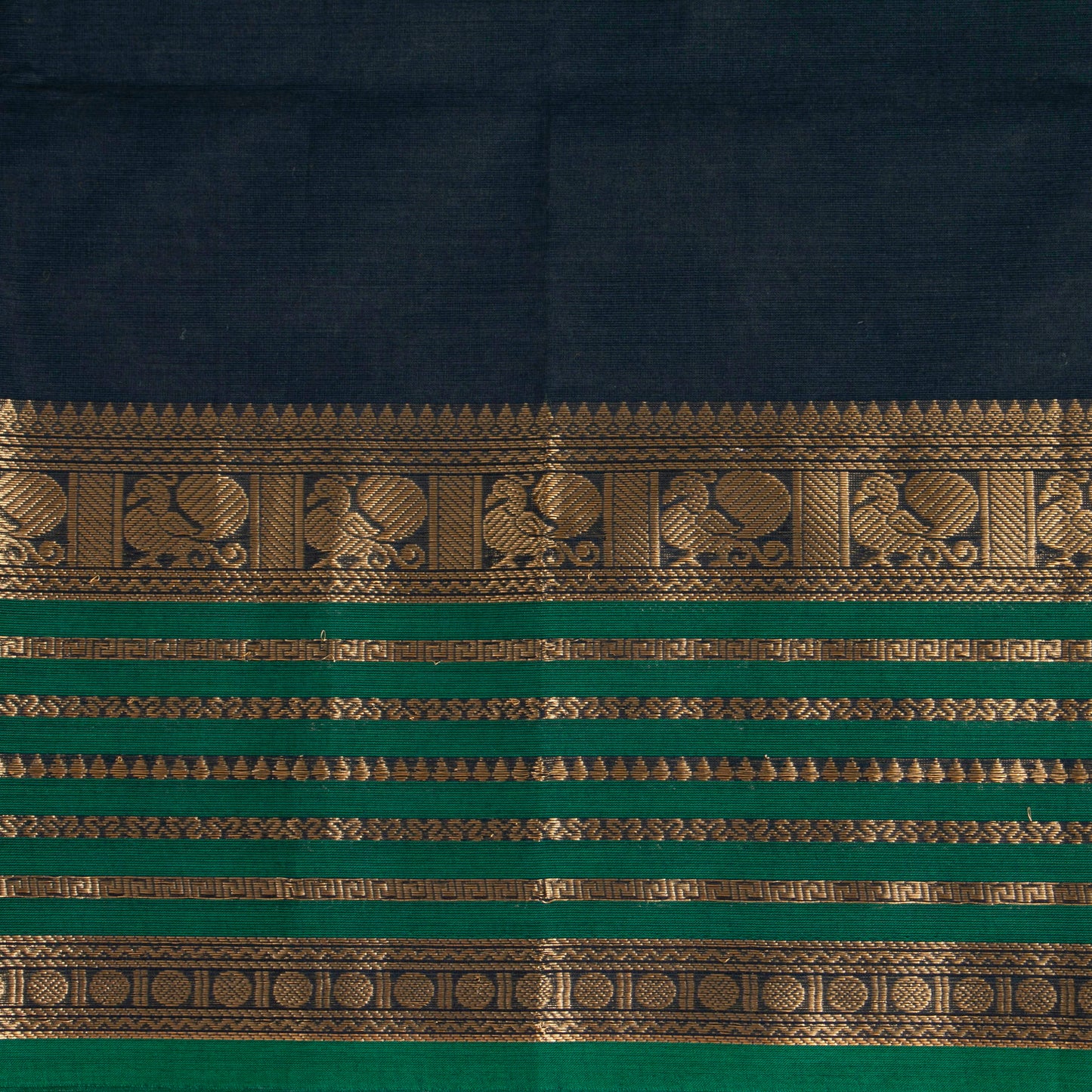 Navy Blue Kanchi Cotton Saree PV MM KC 107 - Cotton Saree - Panjavarnam PV MM KC 107