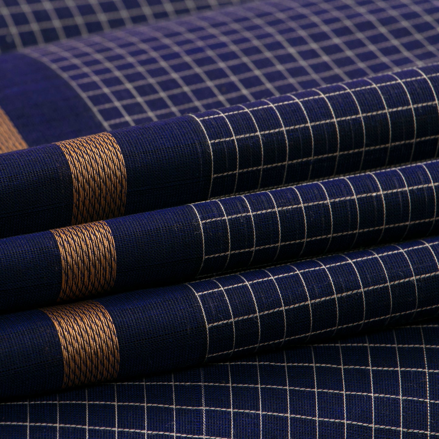 Navy Blue Kanchi Cotton Saree PV MM KC 115 - Cotton Saree - Panjavarnam PV MM KC 115