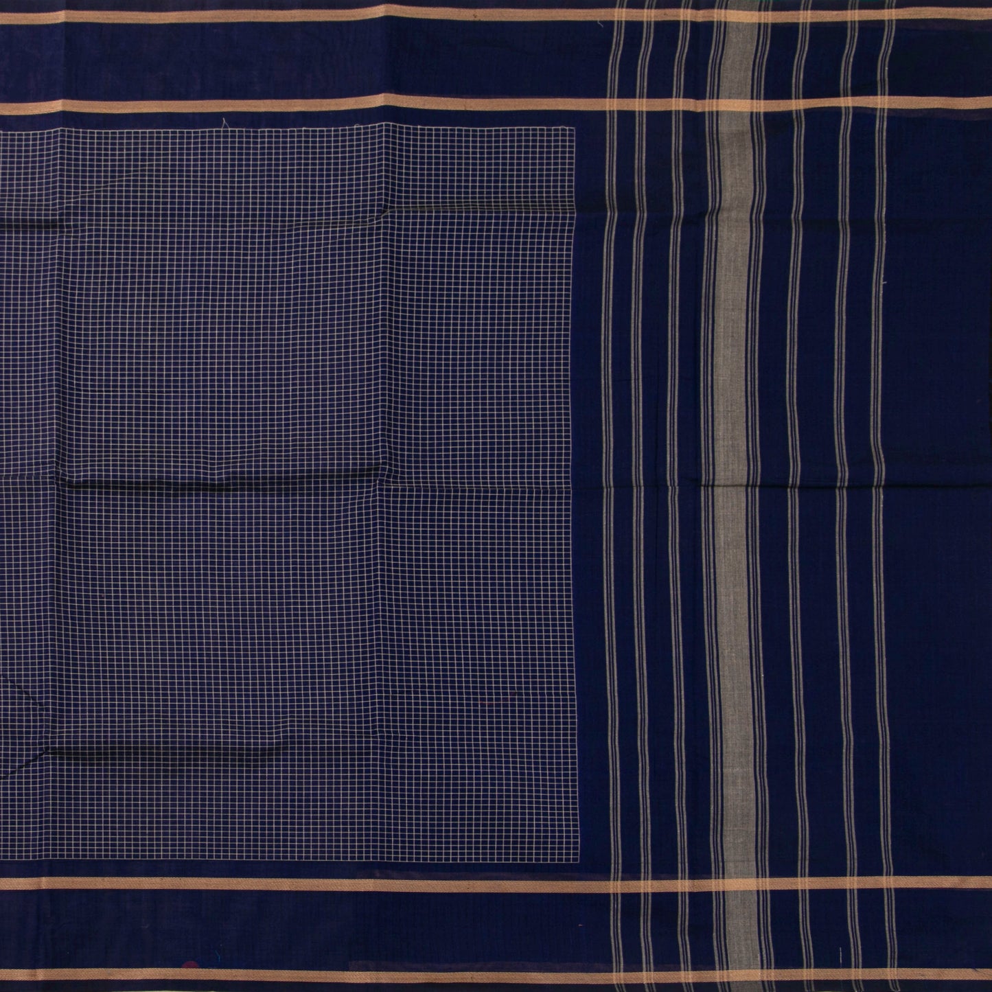 Navy Blue Kanchi Cotton Saree PV MM KC 115 - Cotton Saree - Panjavarnam PV MM KC 115