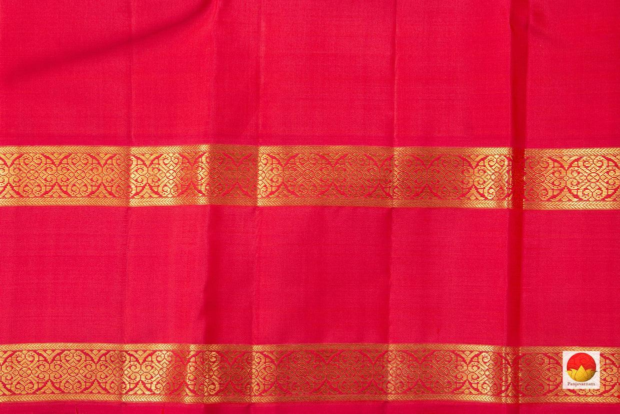 Navy Blue Kanchipuram Silk Saree With Pink Korvai Rettai Pettu Border Handwoven Pure Silk Pure Zari For Wedding Wear PV NYC 915 - Silk Sari - Panjavarnam PV NYC 915