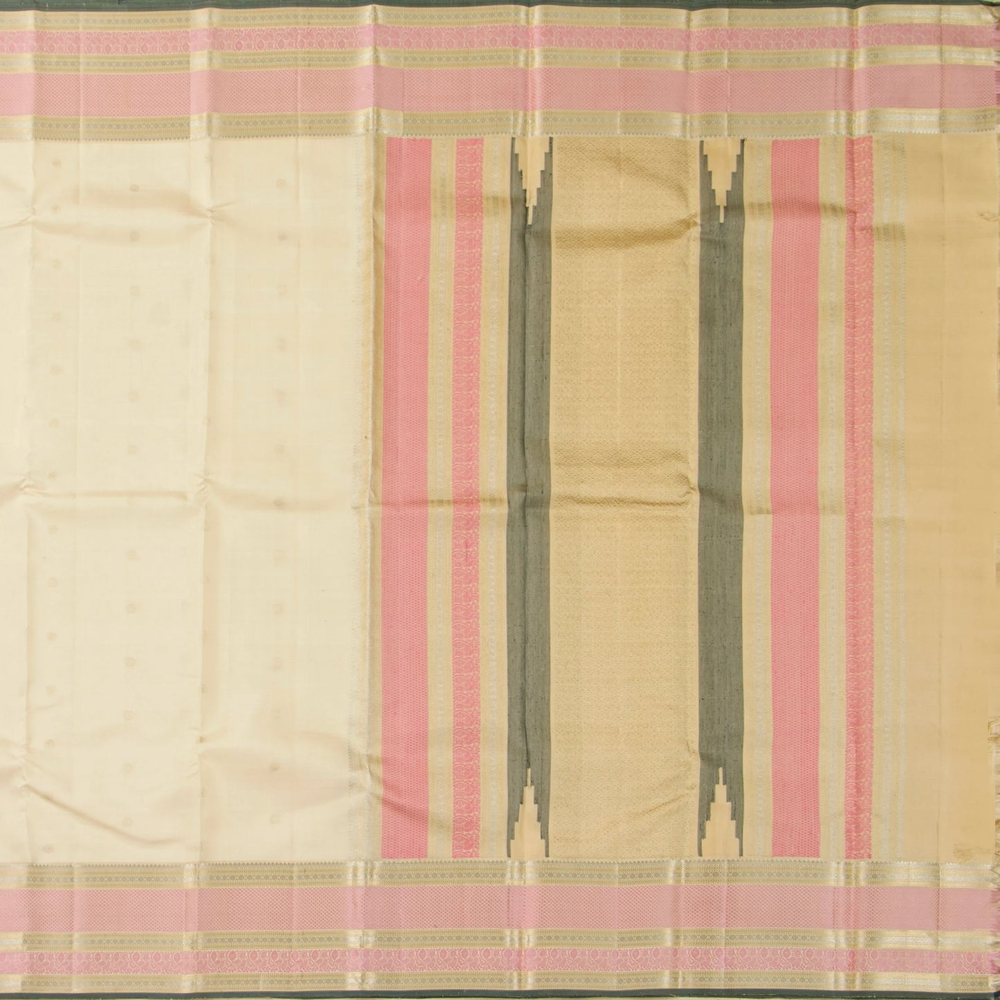 Off White Kanchipuram Silk Saree For Party Wear PV RM 489 - Silk Sari - Panjavarnam PV RM 489