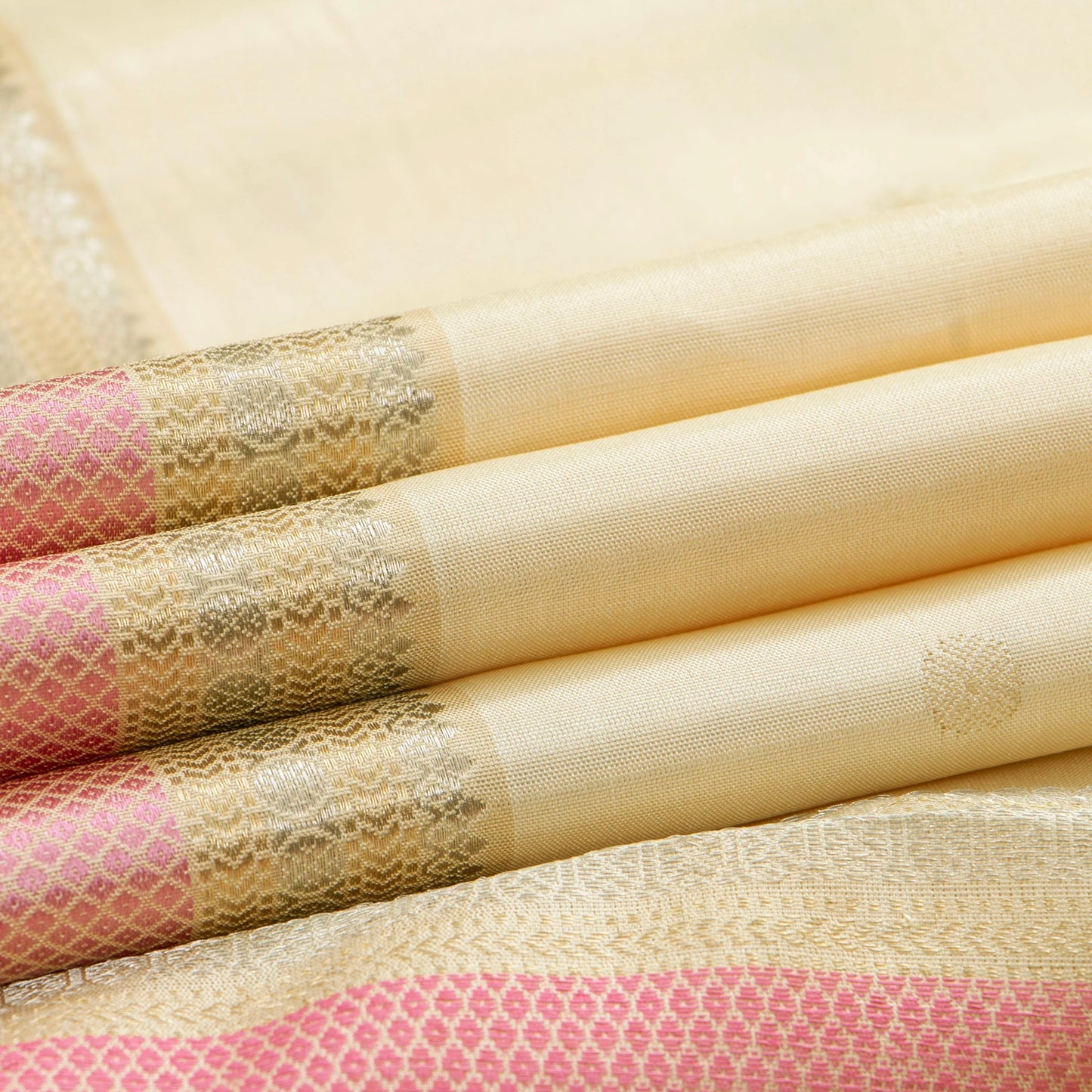 Off White Kanchipuram Silk Saree For Party Wear PV RM 489 - Silk Sari - Panjavarnam PV RM 489