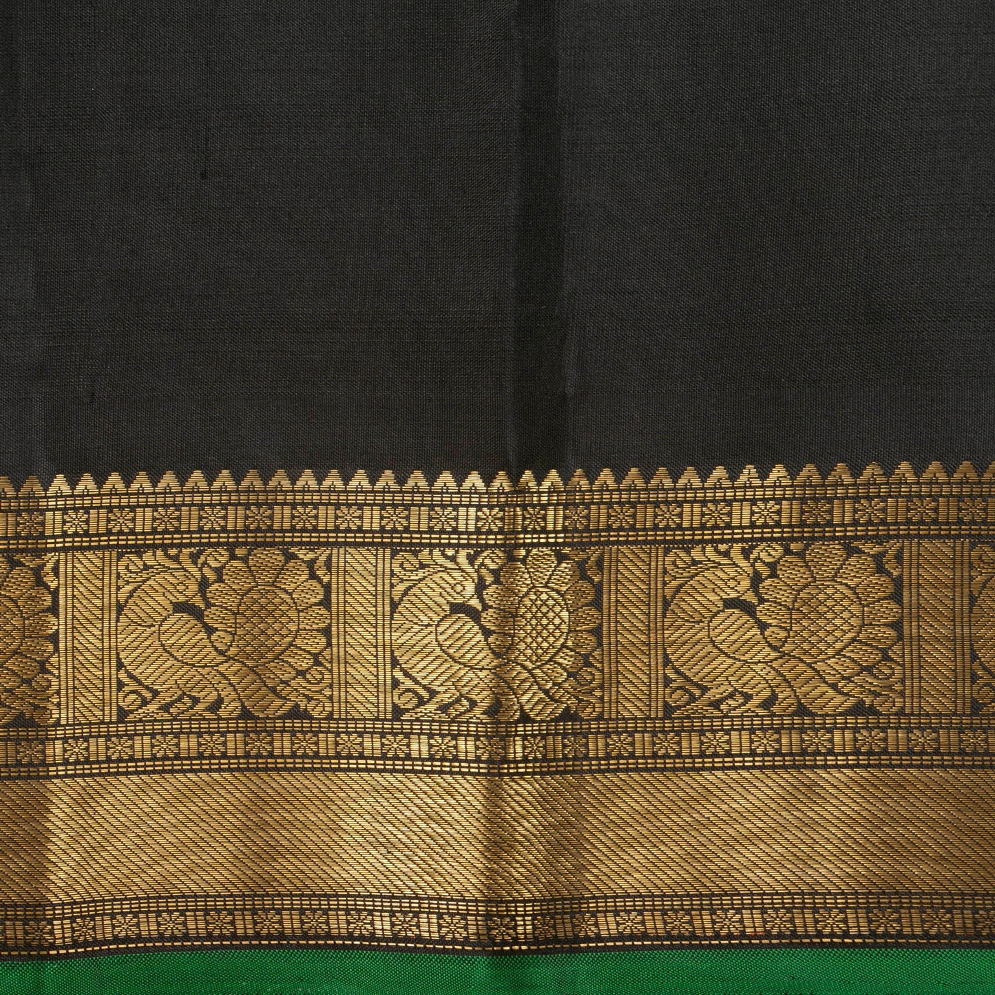 Orange And Black Kanchipuram Silk Saree For Wedding Wear PV NYC 1363 - Silk Sari - Panjavarnam PV NYC 1363