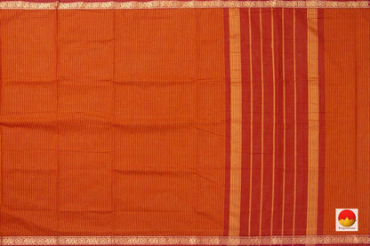 Orange And Red Checks Chettinad Cotton Saree For Casual Wear PV CC 135 - Cotton Saree - Panjavarnam