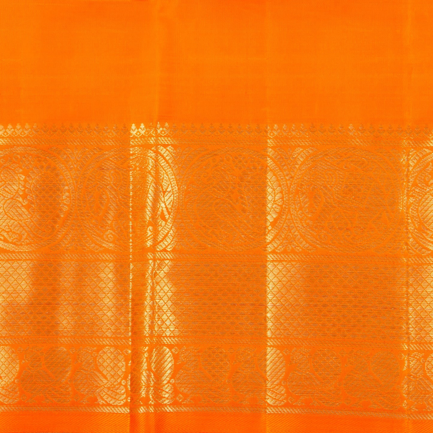 Orange Kanchipuram Silk Saree For Wedding Wear PV NYC 1386 - Silk Sari - Panjavarnam PV NYC 1386