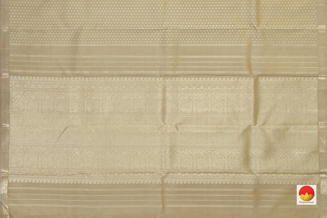Pastel Beige Kanchipuram Silk Saree Handwoven Pure Silk Pure Zari For Party Wear PV NYC 680 - Silk Sari - Panjavarnam PV NYC 680