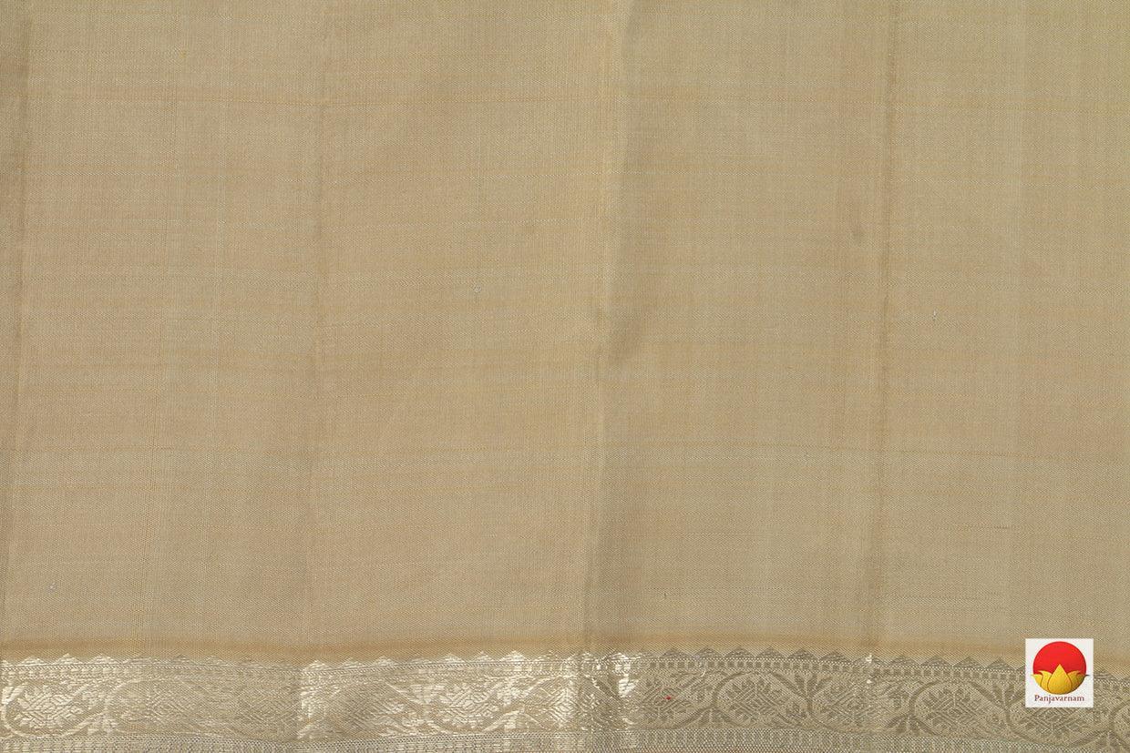 Pastel Beige Kanchipuram Silk Saree Handwoven Pure Silk Pure Zari For Party Wear PV NYC 680 - Silk Sari - Panjavarnam PV NYC 680