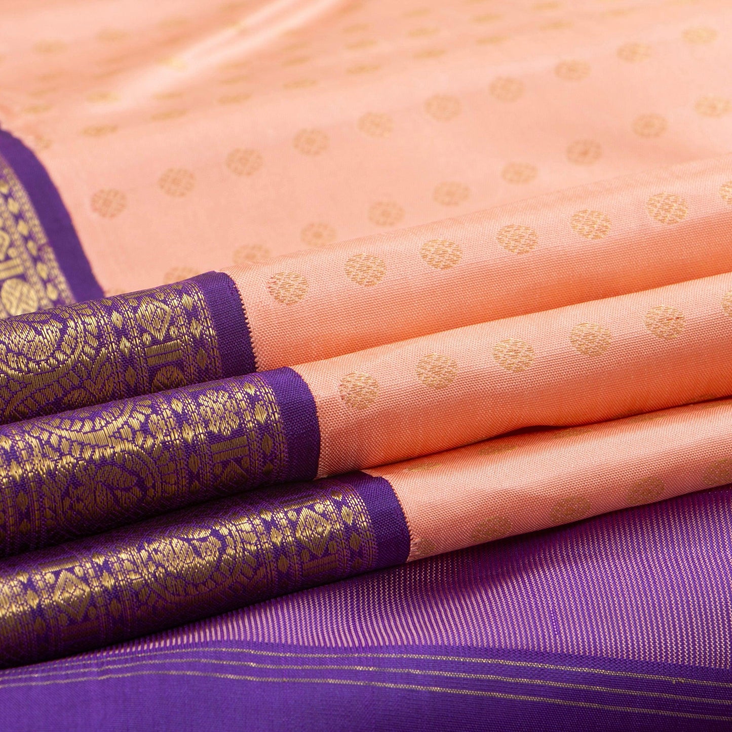 pastel Pink And Violet Kanchipuram Silk Saree For Wedding Wear PV NYC 1367 - Silk Sari - Panjavarnam PV NYC 1367