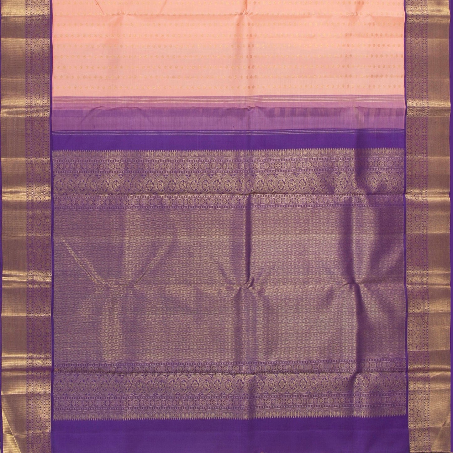 pastel Pink And Violet Kanchipuram Silk Saree For Wedding Wear PV NYC 1367 - Silk Sari - Panjavarnam PV NYC 1367