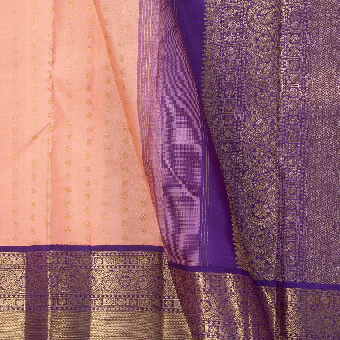pastel Pink And Violet Kanchipuram Silk Saree For Wedding Wear PV NYC 1367 - Silk Sari - Panjavarnam PV NYC 1367