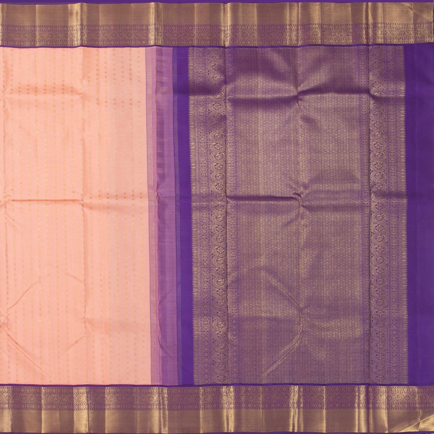pastel Pink And Violet Kanchipuram Silk Saree For Wedding Wear PV NYC 1367 - Silk Sari - Panjavarnam PV NYC 1367