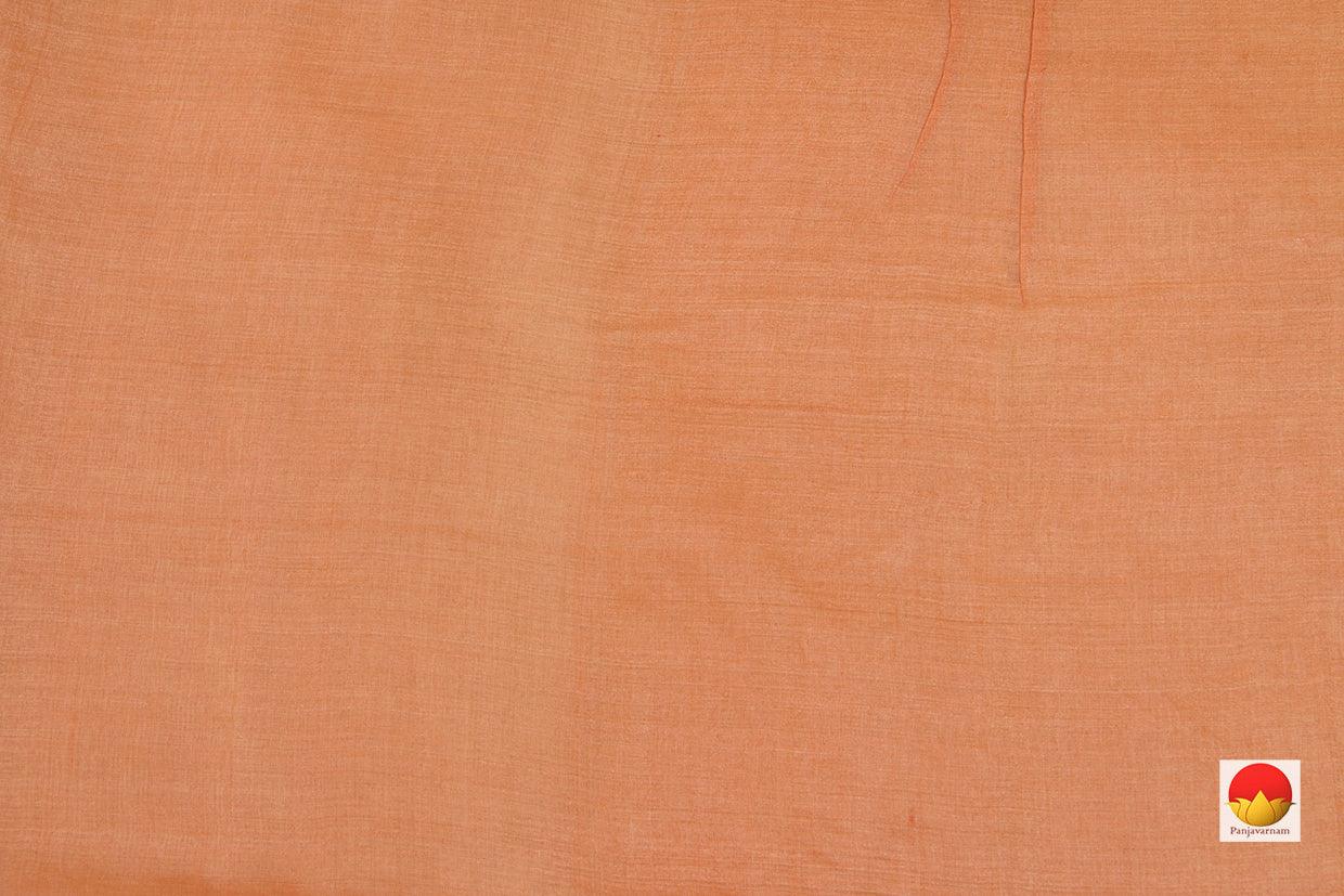 Peach Pure Tussar Silk Saree With Embroidery Border Handwoven For Casual Wear PT 754 - Tussar Silk - Panjavarnam