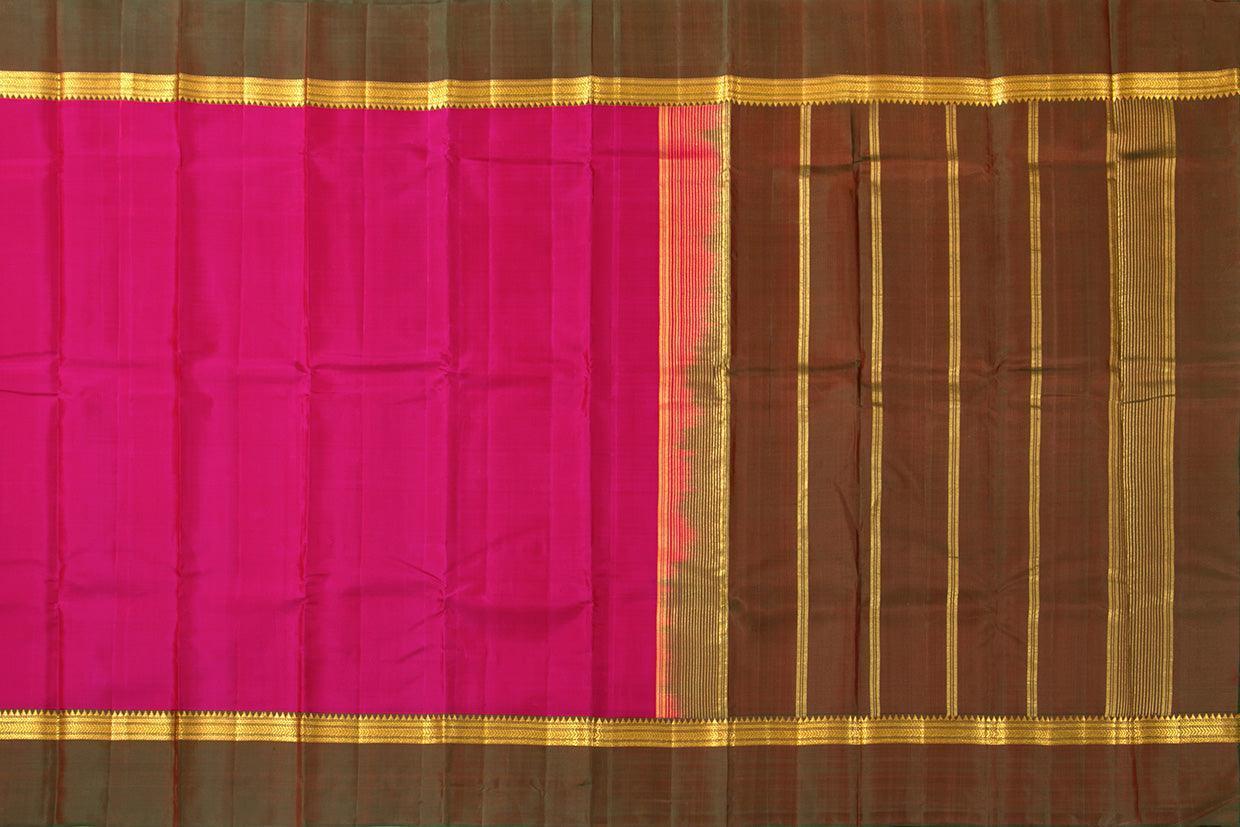 Pink And Green Kanchipuram Silk Saree Light Weight For Festive Wear PV KNN 208 - Silk Sari - Panjavarnam PV KNN 208