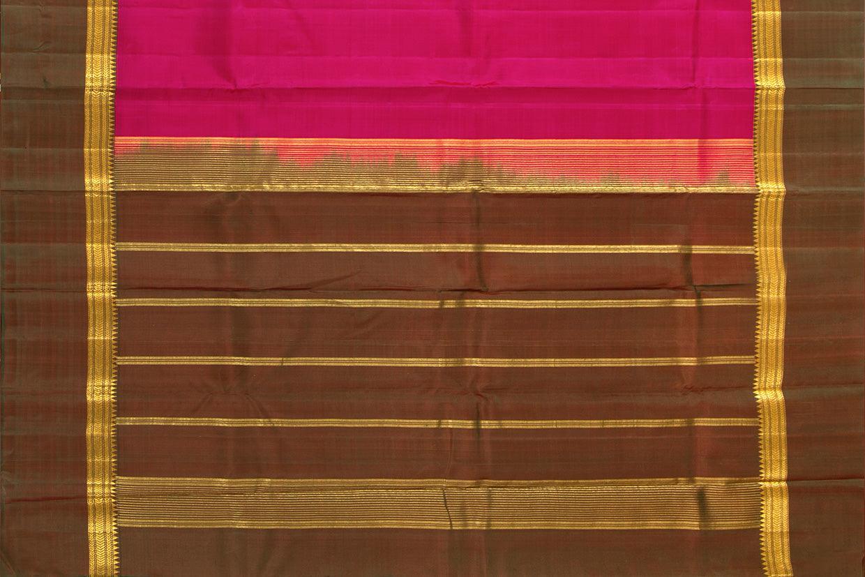 Pink And Green Kanchipuram Silk Saree Light Weight For Festive Wear PV KNN 208 - Silk Sari - Panjavarnam PV KNN 208