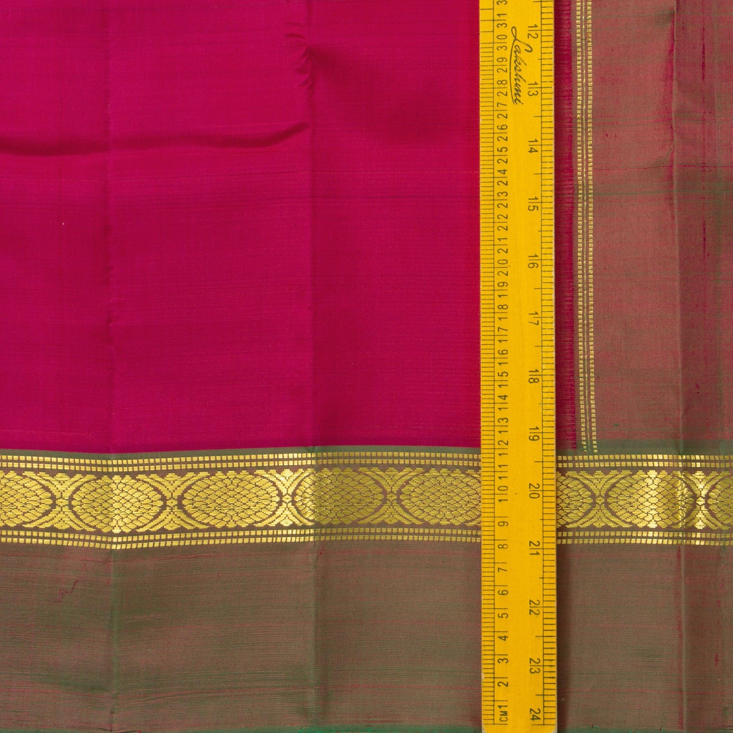 Pink And Green Kanjivaram Silk Saree With Medium Border Handwoven Pure Silk For Festive Wear PV ABI 2247 - Silk Sari - Panjavarnam PV ABI 2247
