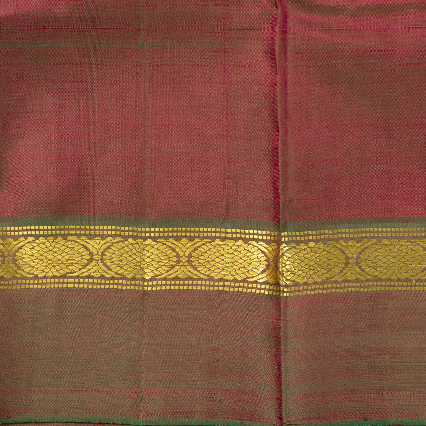 Pink And Green Kanjivaram Silk Saree With Medium Border Handwoven Pure Silk For Festive Wear PV ABI 2247 - Silk Sari - Panjavarnam PV ABI 2247