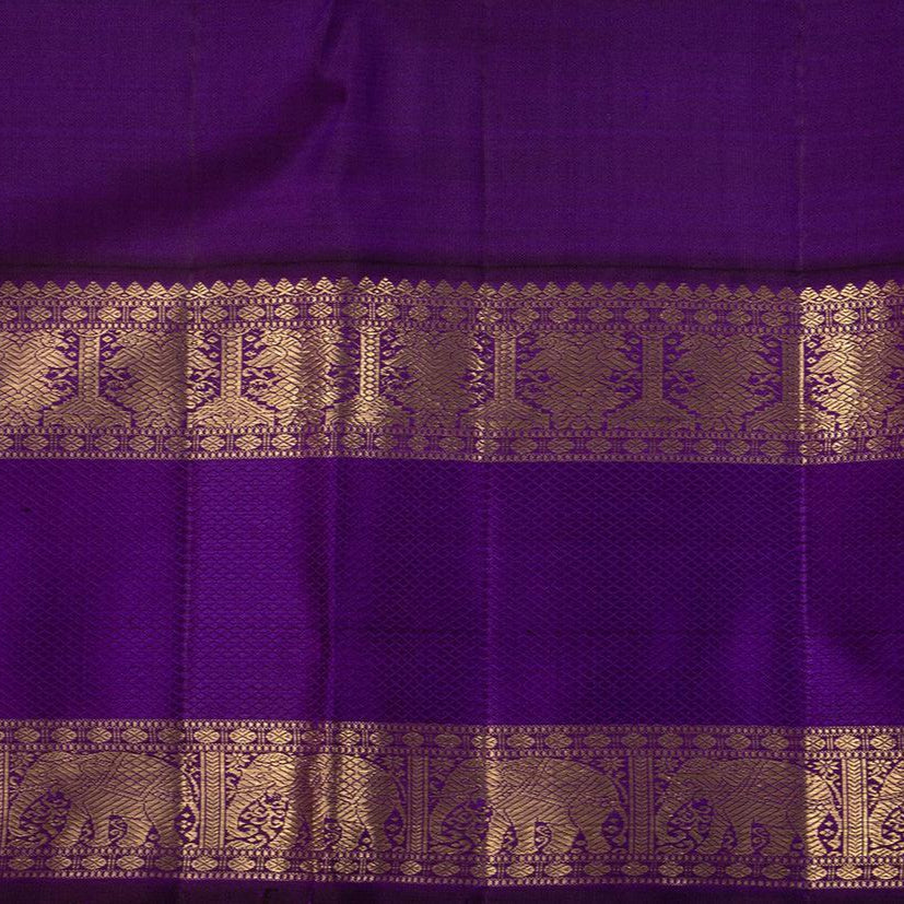 Pink And Violet Kanchipuram Silk Saree Handwoven Pure Silk Pure Zari With Rettai Pettu Border For Festive Wear PV GTA 93 - Silk Sari - Panjavarnam PV GTA 93