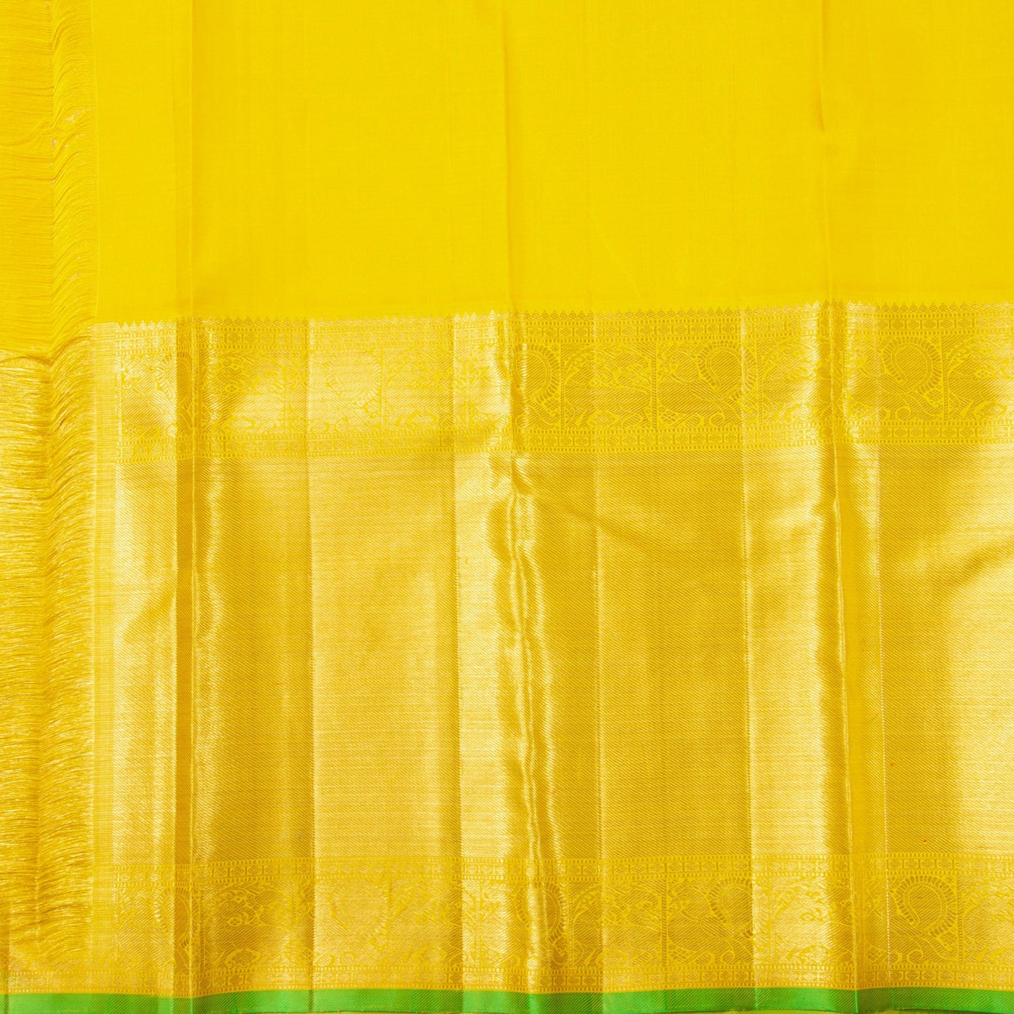 Pink And Yellow Kanchipuram Silk Saree For Bridal Wear PV NYC 1400 - Silk Sari - Panjavarnam PV NYC 1400