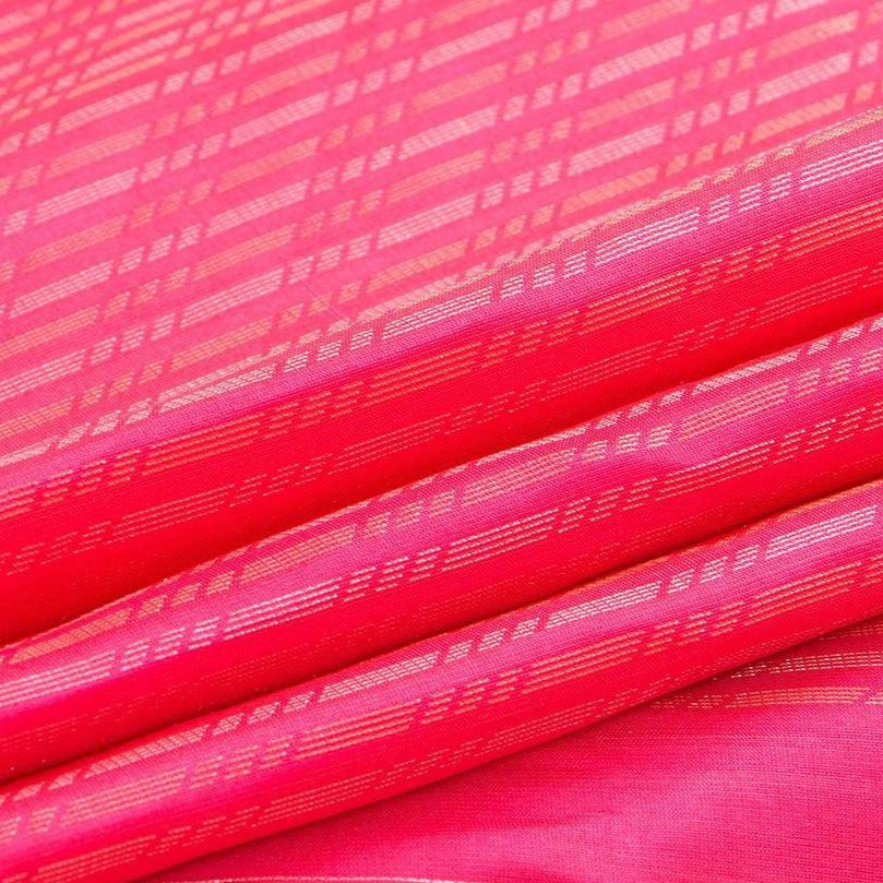 Pink Handwoven Soft Silk Saree Pure Silk With Vertical Stripes For Festive Wear PV RSP 131 - Silk Sari - Panjavarnam PV RSP 131