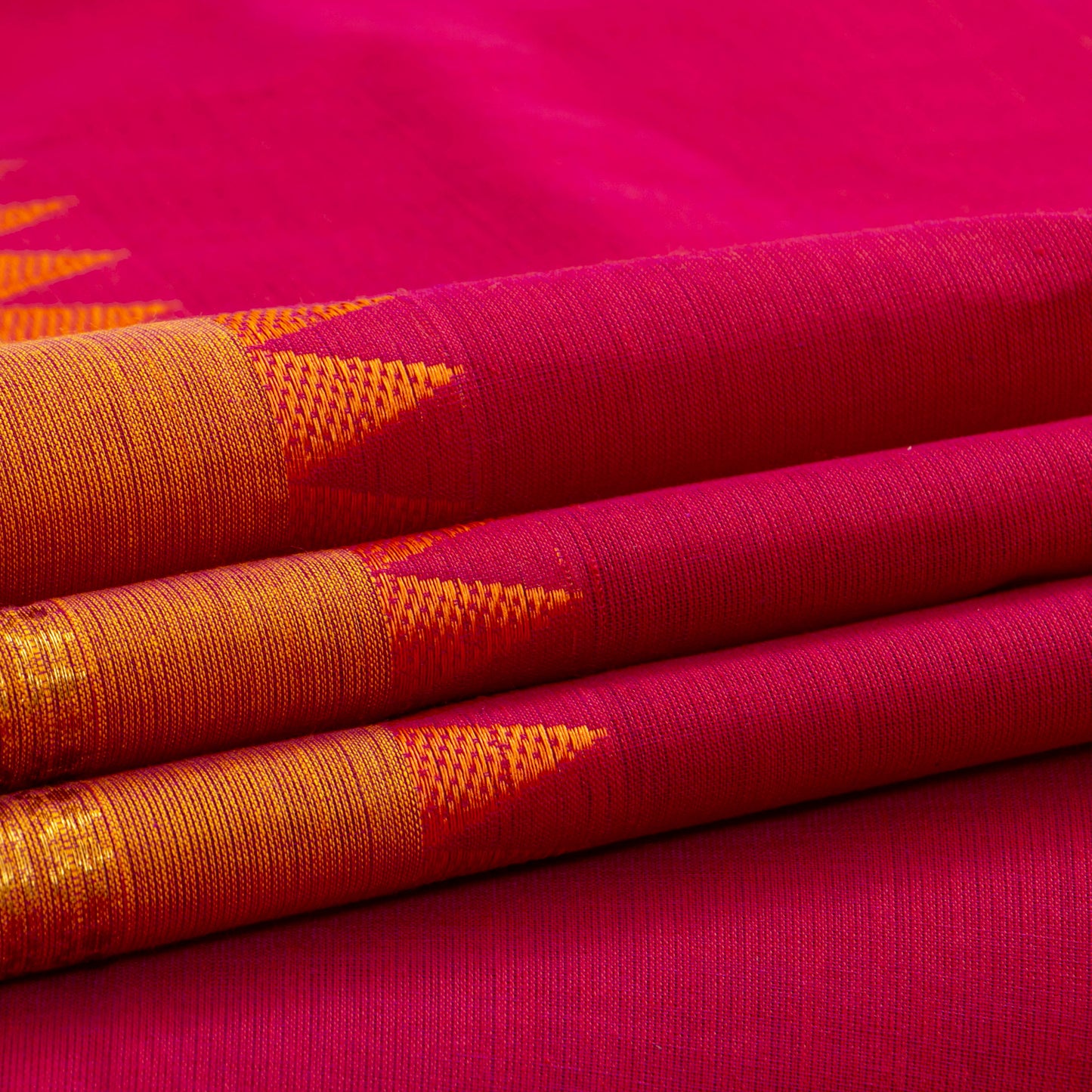 Pink Kanchi Cotton Saree Ganga Jamuna Border PV MM KC 101 - Cotton Saree - Panjavarnam PV MM KC 101