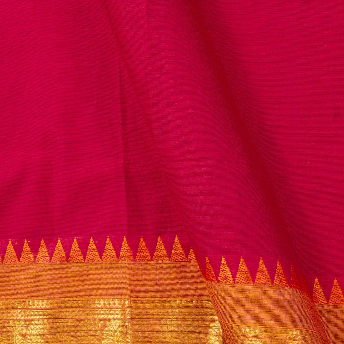 Pink Kanchi Cotton Saree Ganga Jamuna Border PV MM KC 101 - Cotton Saree - Panjavarnam PV MM KC 101