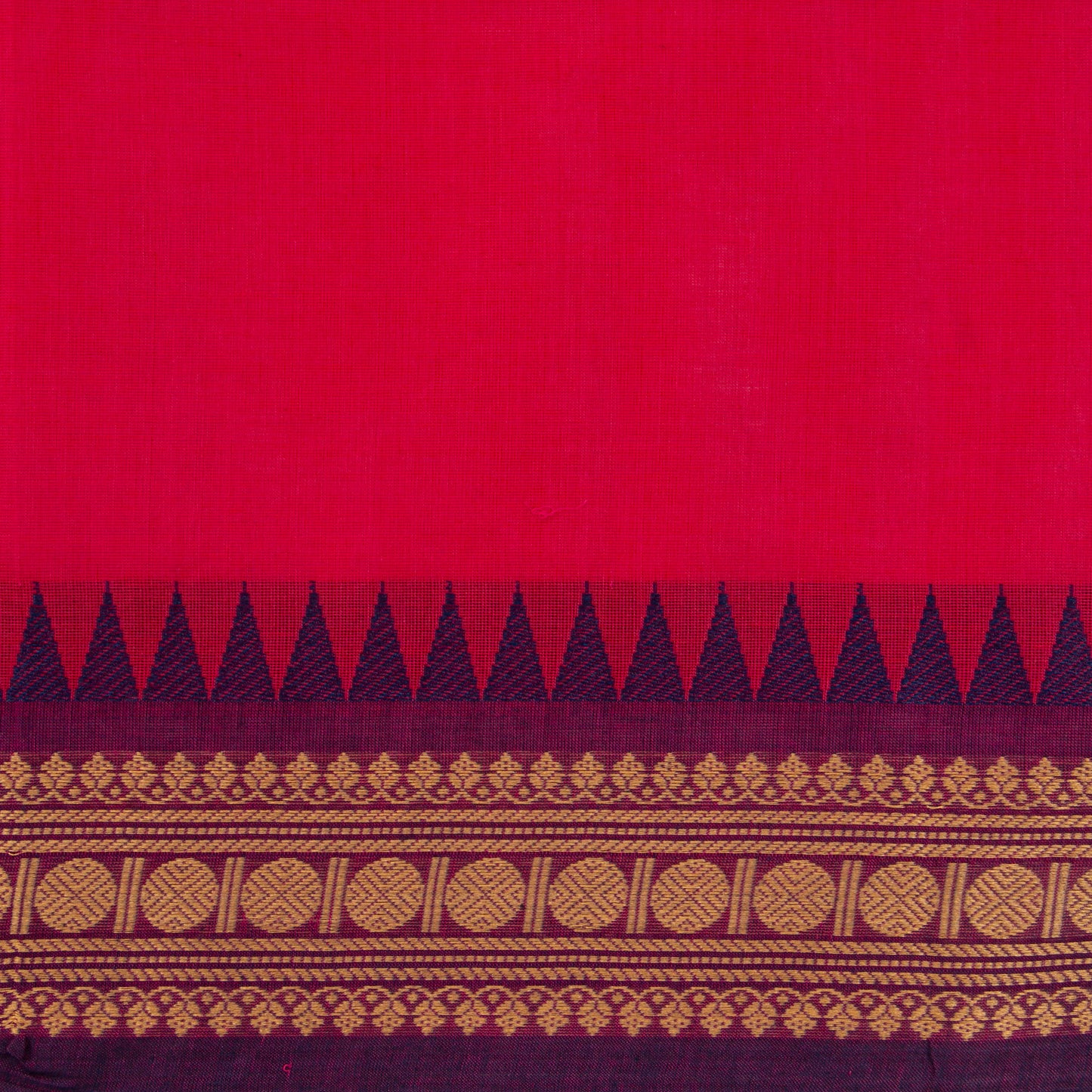 Pink Kanchi Cotton Saree Ganga Jamuna Border PV MM KC 168 - Cotton Saree - Panjavarnam PV MM KC 168