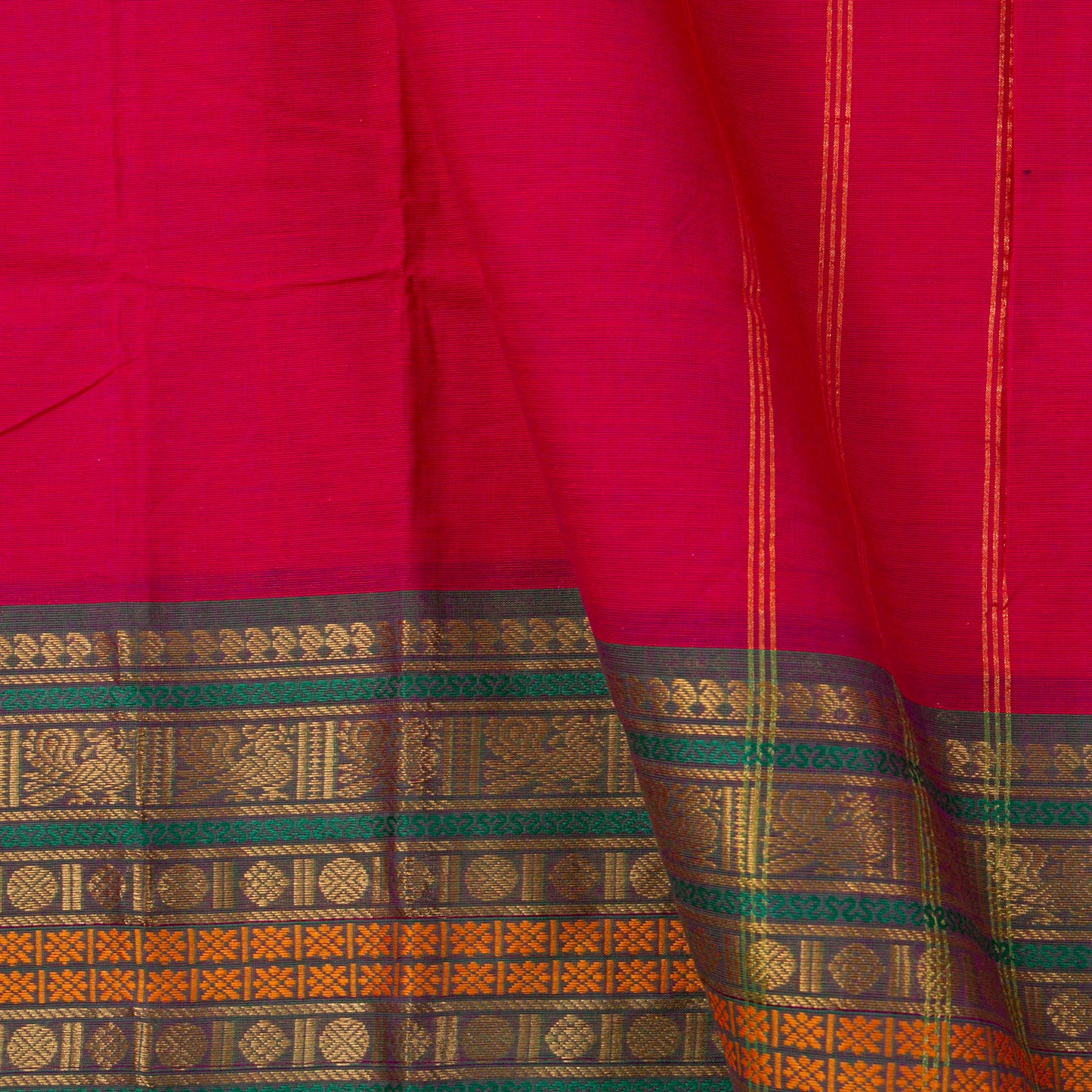 Pink Kanchi Cotton Saree PV MM KC 125 - Cotton Saree - Panjavarnam PV MM KC 125