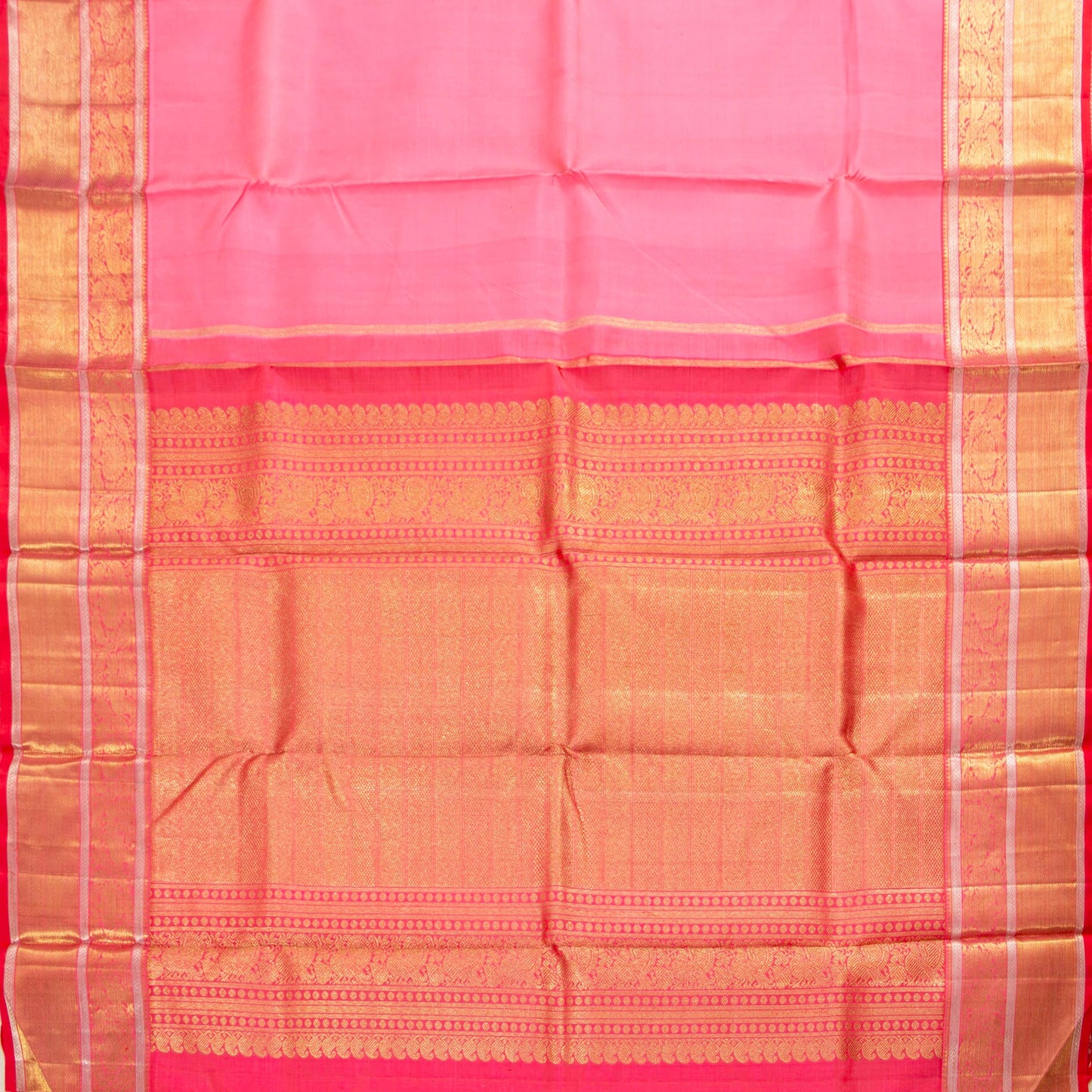 Pink Kanchipuram Silk Saree For Wedding Wear PV NYC 1475 - Silk Sari - Panjavarnam PV NYC 1475
