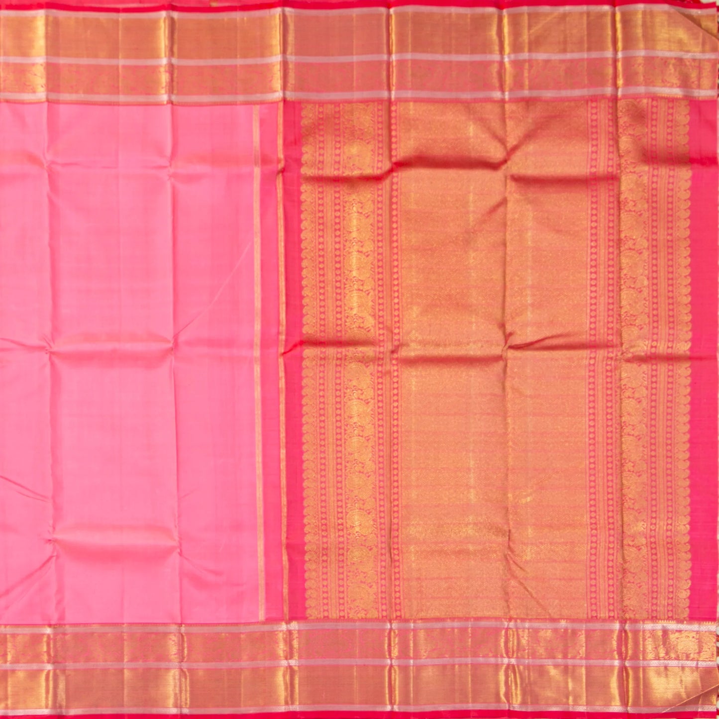 Pink Kanchipuram Silk Saree For Wedding Wear PV NYC 1475 - Silk Sari - Panjavarnam PV NYC 1475