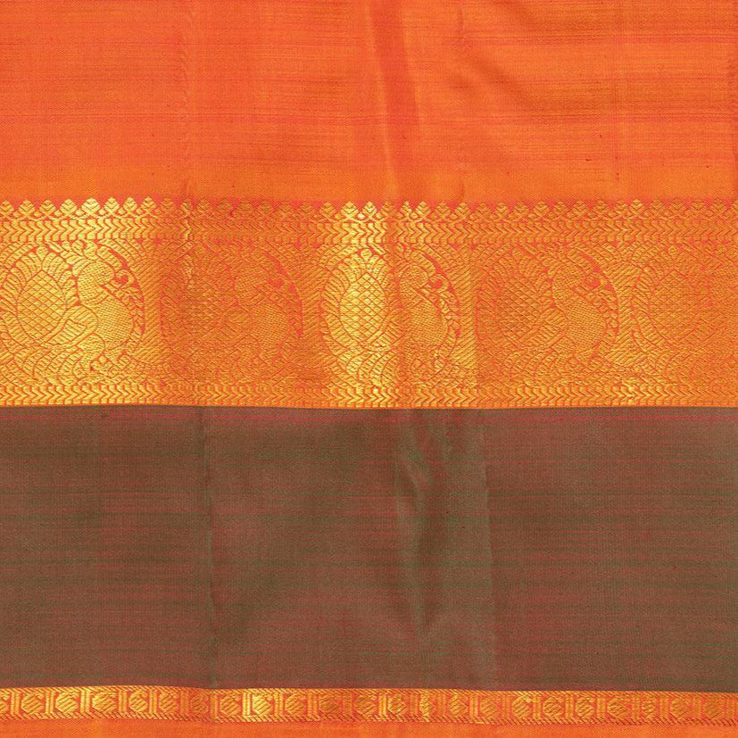 Pink Kanchipuram Silk Saree With Veldhari Stripes Handwoven Pure Silk Pure Zari For Festive Wear - PV J 7264 - Silk Sari - Panjavarnam PV J 7264