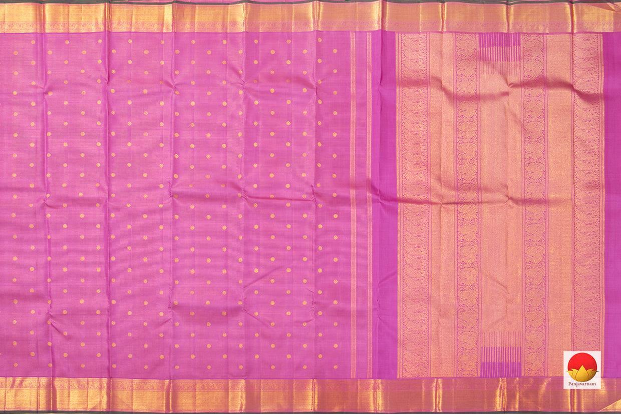 Pink Kanchipuram Vairaoosi Silk Saree With Medium Border Handwoven Pure Silk For Wedding Wear PV NYC 1070 - Silk Sari - Panjavarnam PV NYC 1070