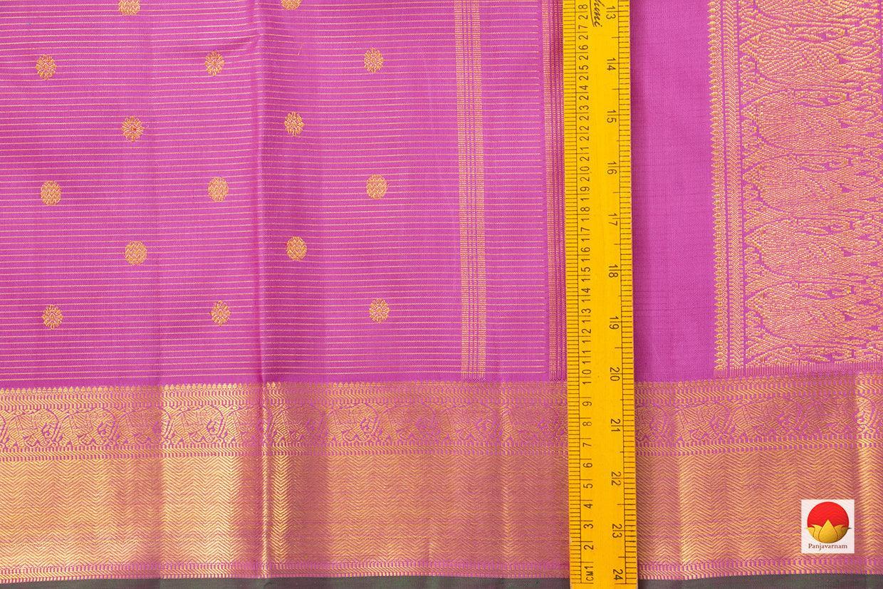 Pink Kanchipuram Vairaoosi Silk Saree With Medium Border Handwoven Pure Silk For Wedding Wear PV NYC 1070 - Silk Sari - Panjavarnam PV NYC 1070
