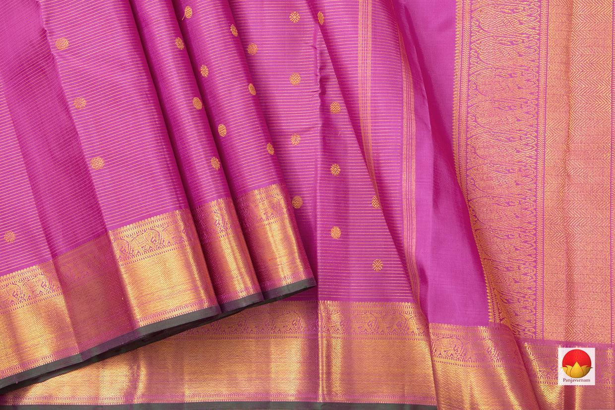 Pink Kanchipuram Vairaoosi Silk Saree With Medium Border Handwoven Pure Silk For Wedding Wear PV NYC 1070 - Silk Sari - Panjavarnam PV NYC 1070