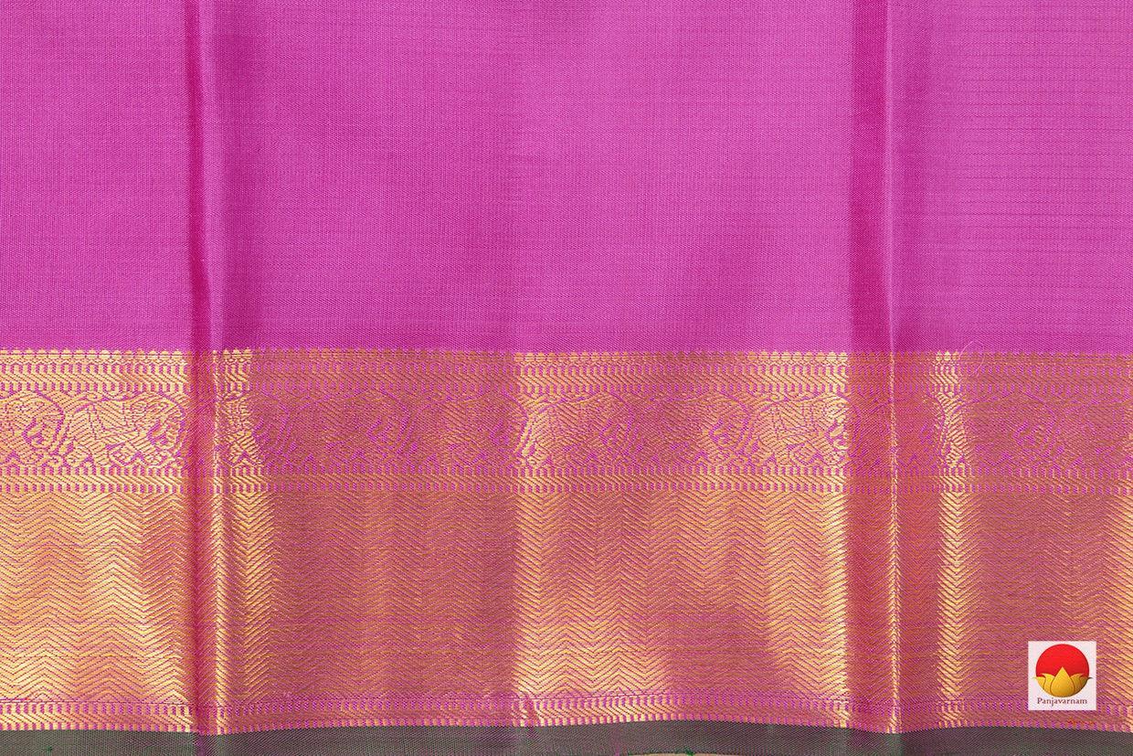Pink Kanchipuram Vairaoosi Silk Saree With Medium Border Handwoven Pure Silk For Wedding Wear PV NYC 1070 - Silk Sari - Panjavarnam PV NYC 1070