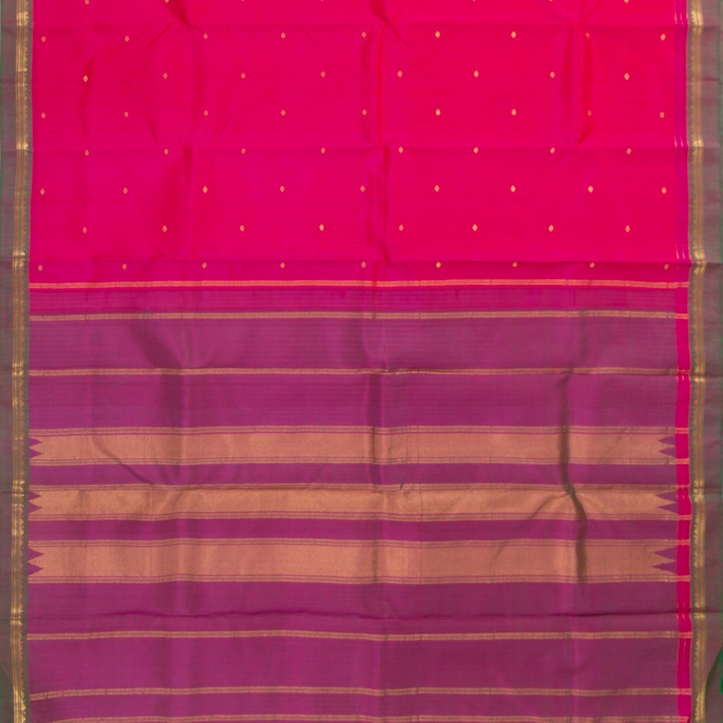 Pink Kanjivaram Silk Saree With Medium Border Handwoven Pure Silk For Festive Wear PV ABI 2230 - Silk Sari - Panjavarnam PV ABI 2230