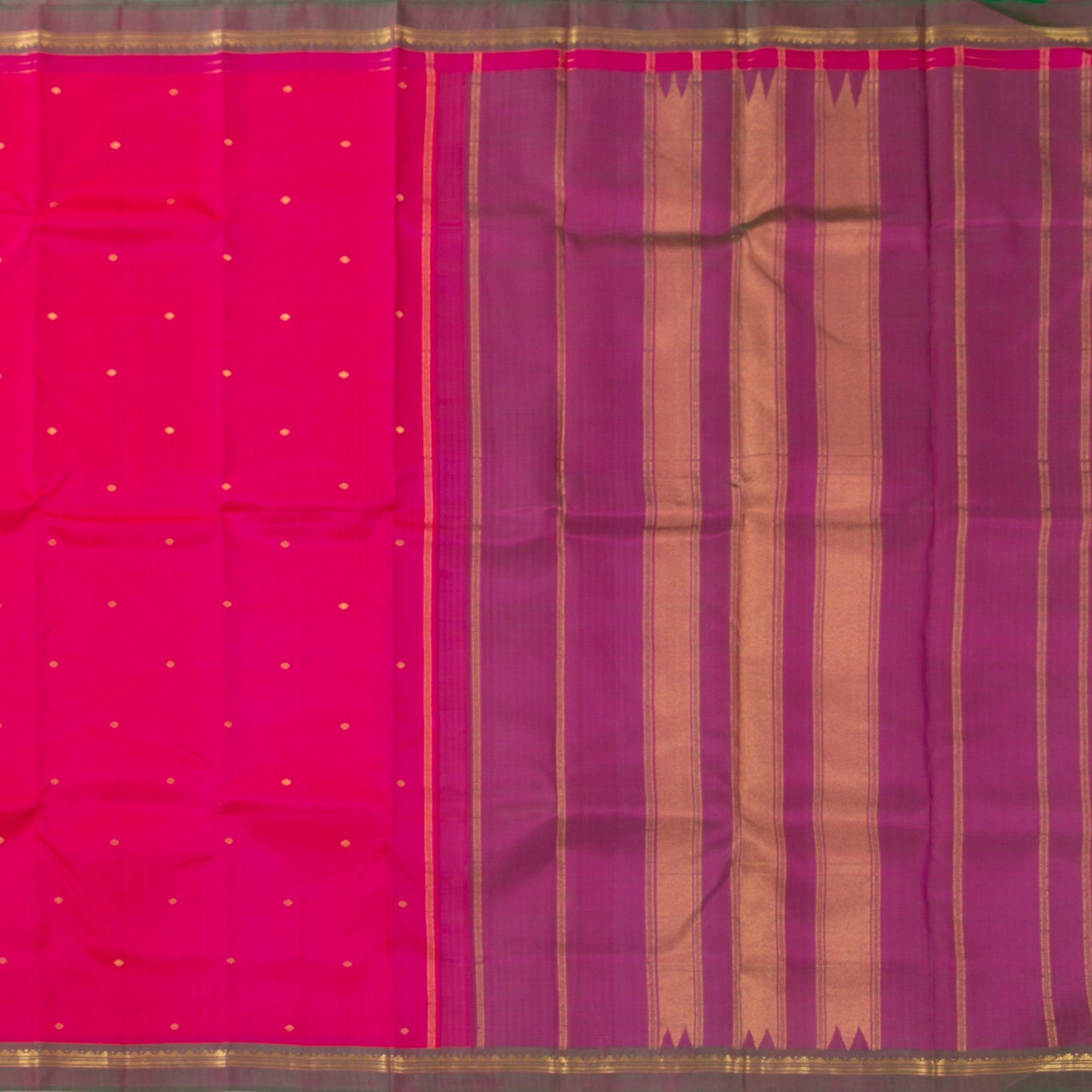 Pink Kanjivaram Silk Saree With Medium Border Handwoven Pure Silk For Festive Wear PV ABI 2230 - Silk Sari - Panjavarnam PV ABI 2230