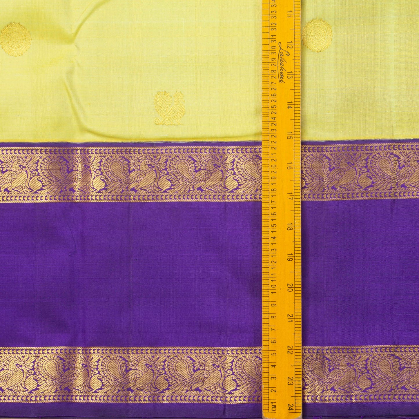 Pista Green And Violet Kanchipuram Silk Saree With Medium Border For Wedding Wear PV NYC 1263 - Silk Sari - Panjavarnam PV NYC 1263
